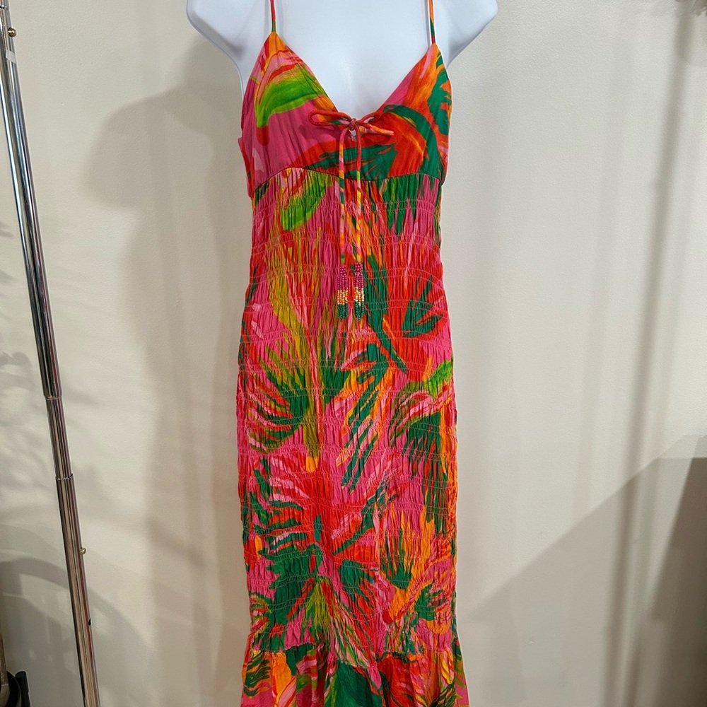 FARM Rio Vibrant Tropical Print Midi Dress - Picture 1 of 4